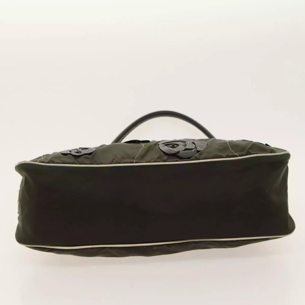 Prada Tessuto Fiori Flower Vintage Khaki Green Nylon/Leather Shoulder Bag - Picture 5 of 16